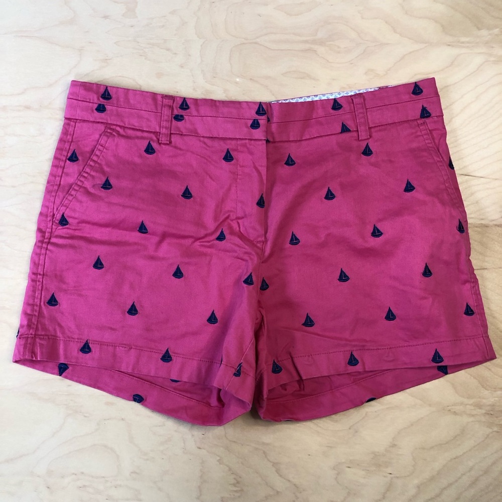 British Khaki Pink Nautical Print Women's Shorts Y2K Vintage